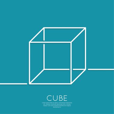 küp mavi bir arka plan üzerinde