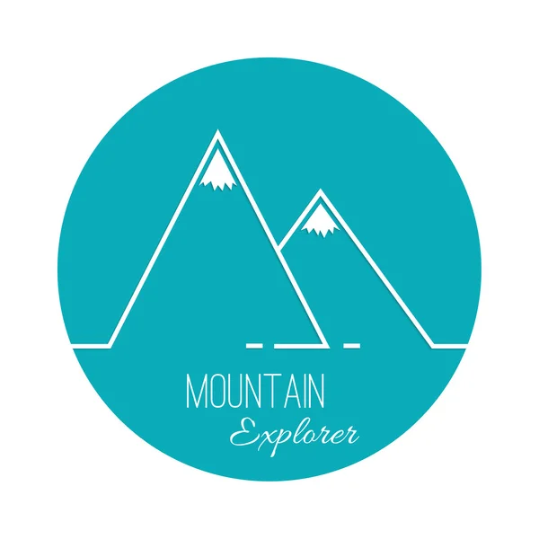 Las montañas con picos nevados . — Vector de stock