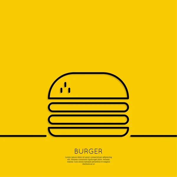 Hamburger-Symbol auf gelbem Hintergrund. — Stockvektor