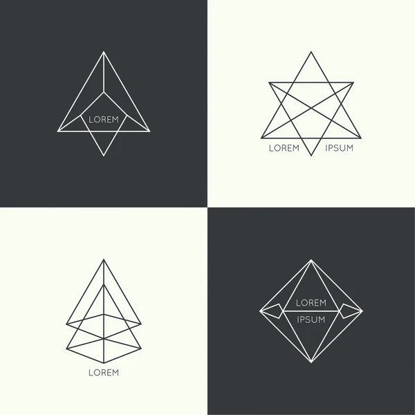 Conjunto de vector logotipo hipster — Archivo Imágenes Vectoriales