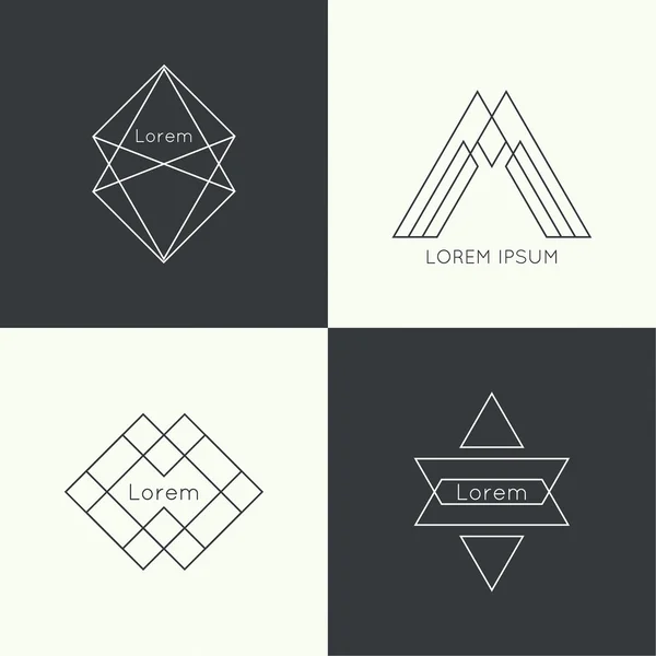 Set of vector hipster logo — Stock Vector