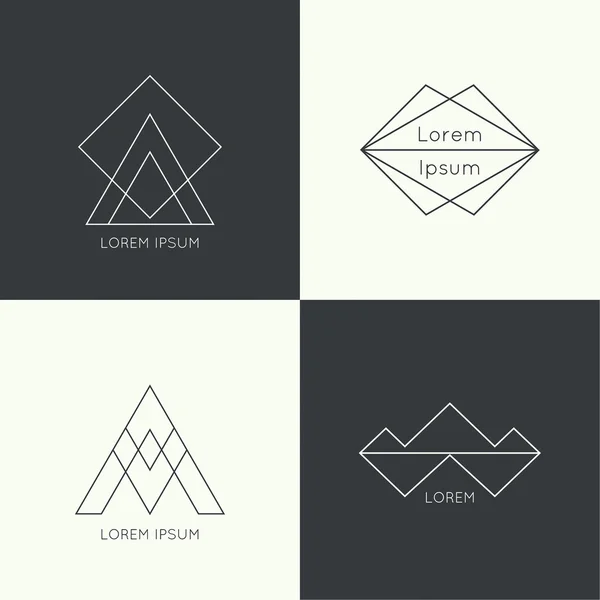 Set of vector hipster logo — Stock Vector