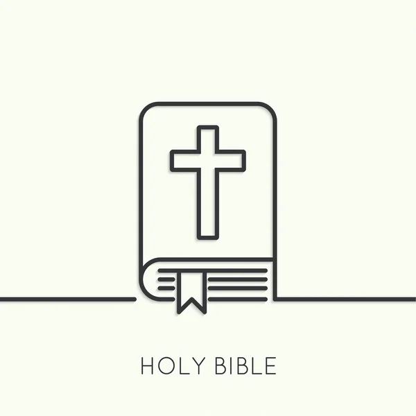 Open Bijbel met een kruisbeeld. — Stockvector