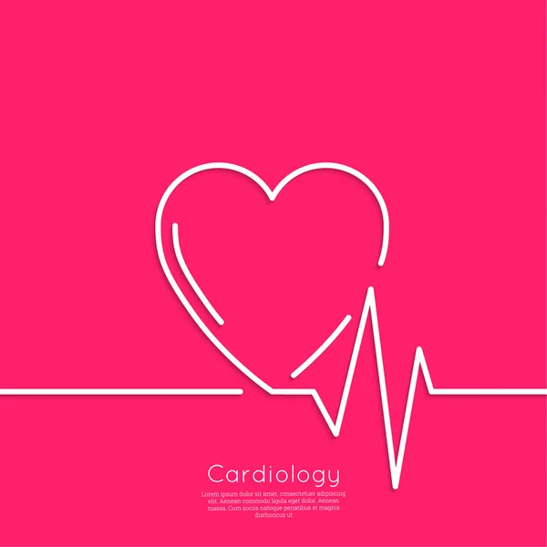 Cardiograma con corazón . — Archivo Imágenes Vectoriales