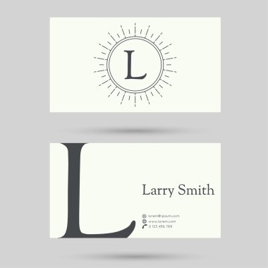 Trendy business card template. clipart