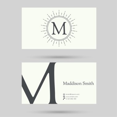 Trendy business card template. clipart
