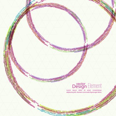Abstract background with colored round hoops clipart