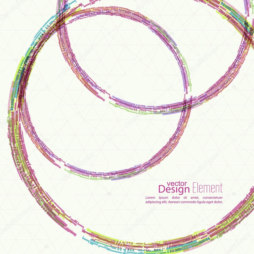 Abstract background with colored round hoops