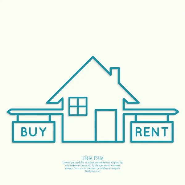 选择购买和租赁之间的概念. — 图库矢量图片