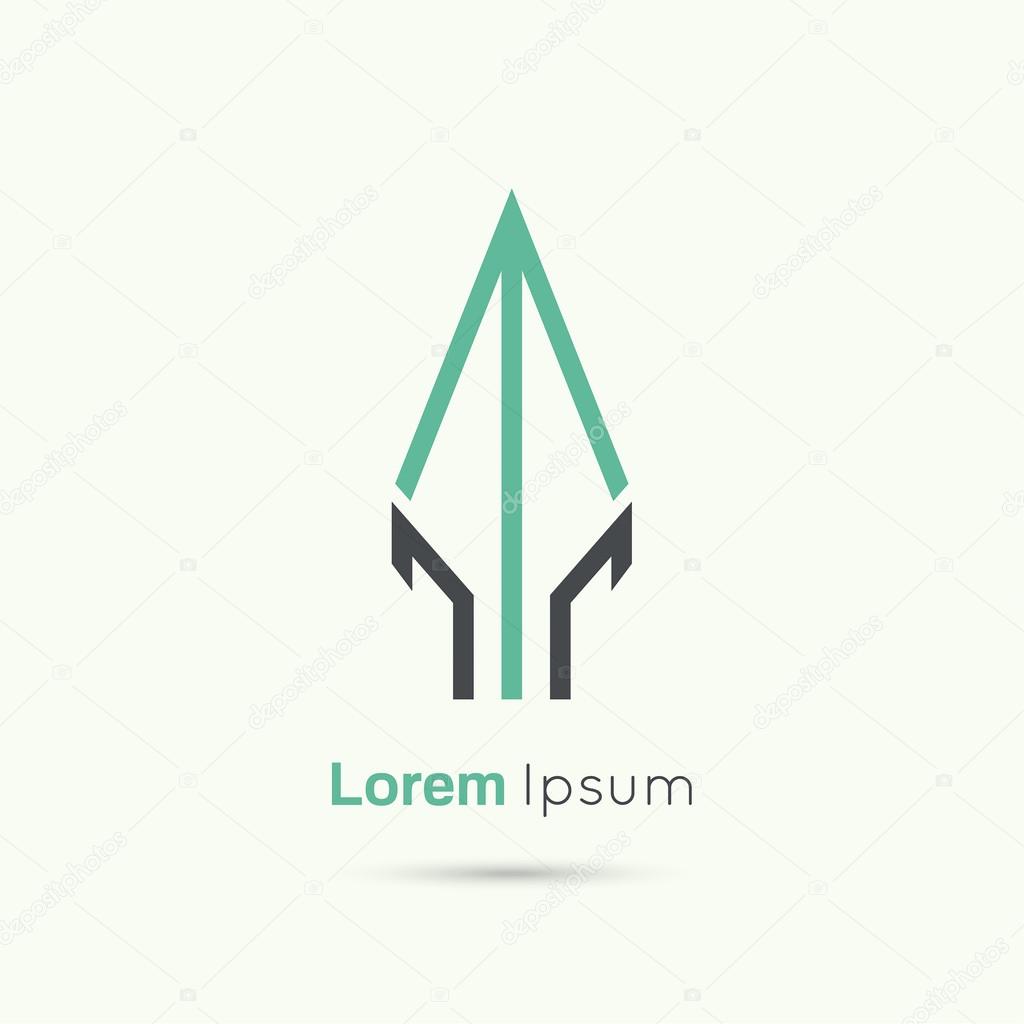 Abstract vector logo design template. Arrow pointing up, success, support