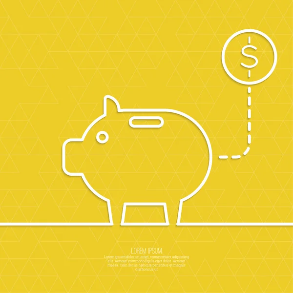 Icon Pig piggy bank — Stock Vector