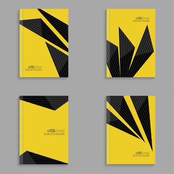 Set housses pour magazine de rayures noires . — Image vectorielle