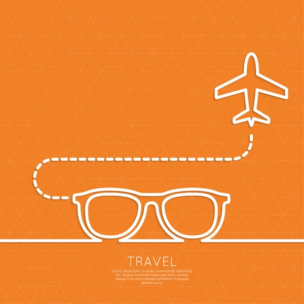 Symbolbild Flugzeug und Koffer. — Stockvektor