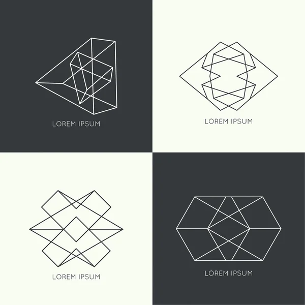 Conjunto de vector logotipo hipster — Archivo Imágenes Vectoriales