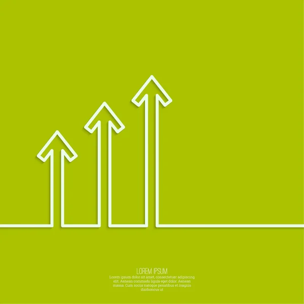 The graph shows the growth — Stock Vector