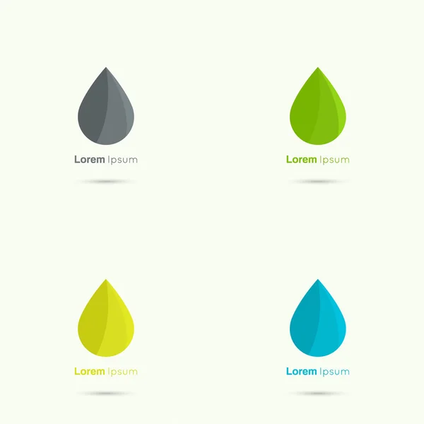 Set gota de agua vector abstracto — Vector de stock