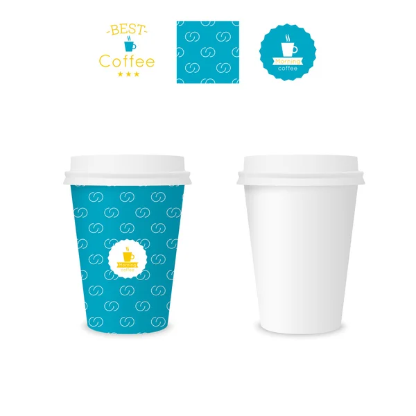 Closed paper cup for coffee with texture. — Stock Vector