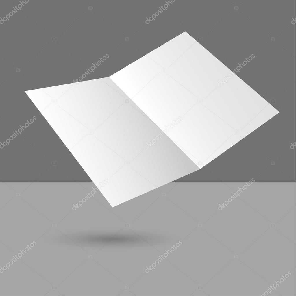 Hovering blank two fold paper brochure