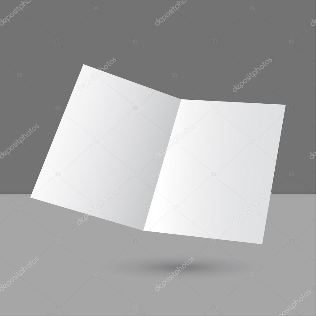 Hovering blank two fold paper brochure