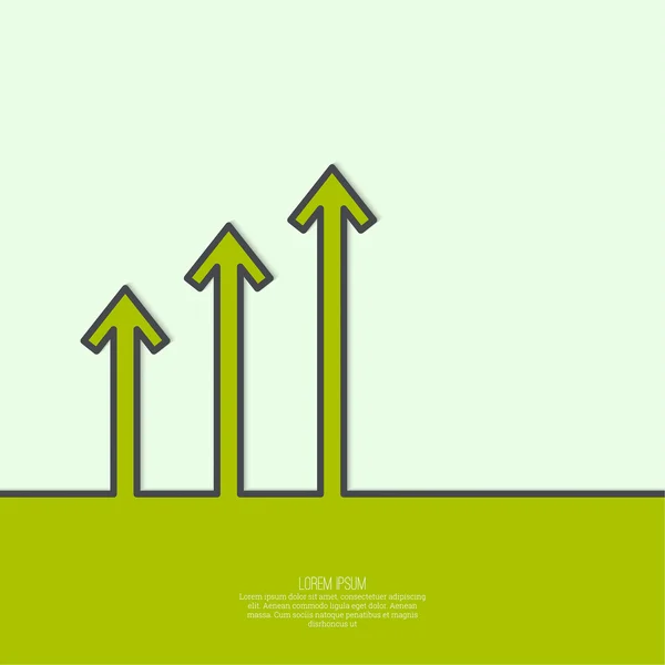The graph shows the growth — Stock Vector