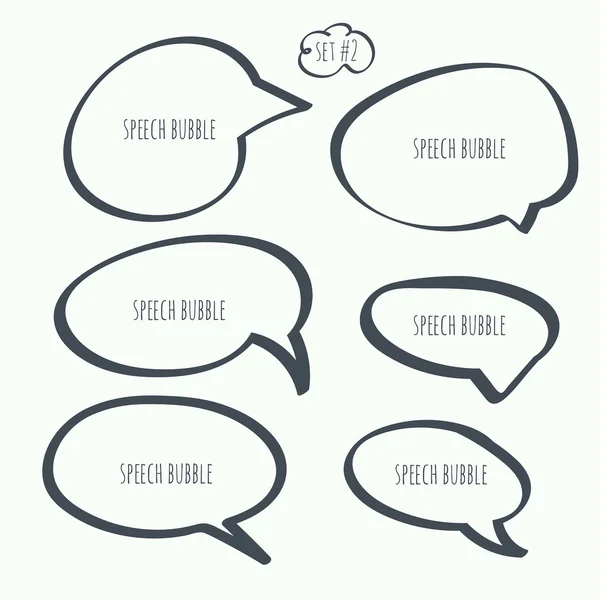 Set mano dibujado burbuja de habla — Archivo Imágenes Vectoriales