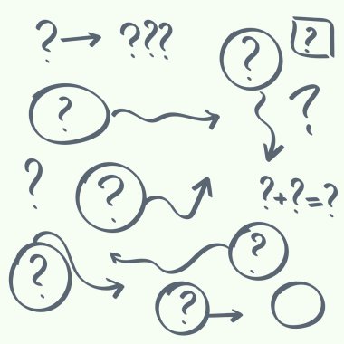 El yazısı soru işaretleri kümesi