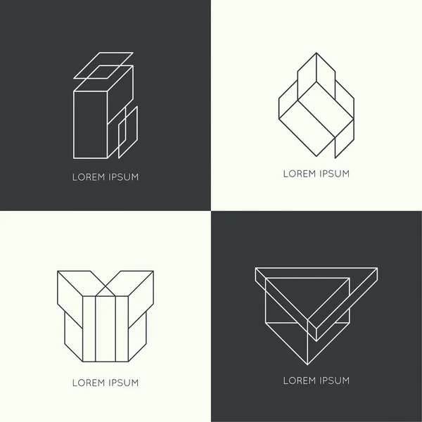 Conjunto de vector logotipo hipster — Archivo Imágenes Vectoriales