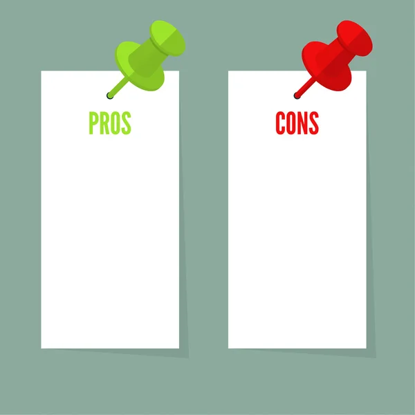 Pros und Cons Liste. — Stockvektor