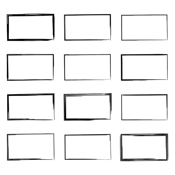 Set hand drawn square. — Stock Vector