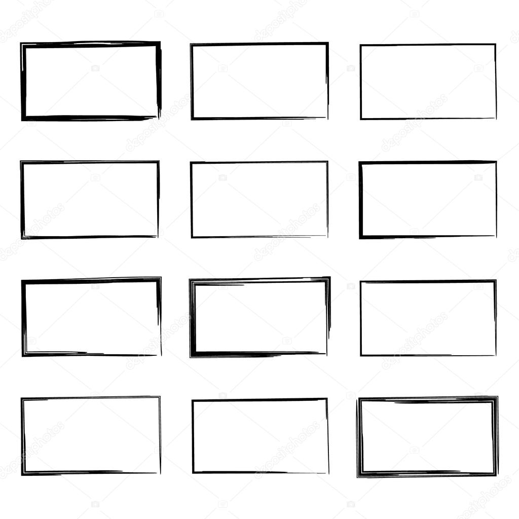 Set hand drawn square.