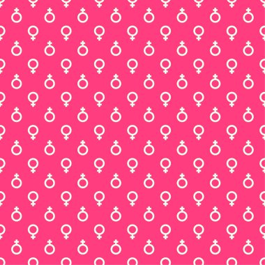 kadınsı sembolü ile yinelenen geometrik arka plan.