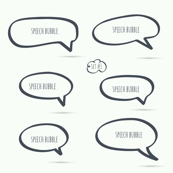 Set mano dibujado burbuja de habla — Archivo Imágenes Vectoriales