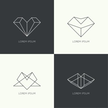 vektör hipster logo kümesi