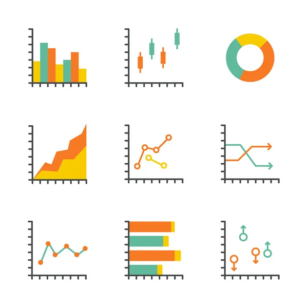 Establecer icono de estadísticas — Vector de stock