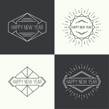 Vintage hipster afiş kümesi