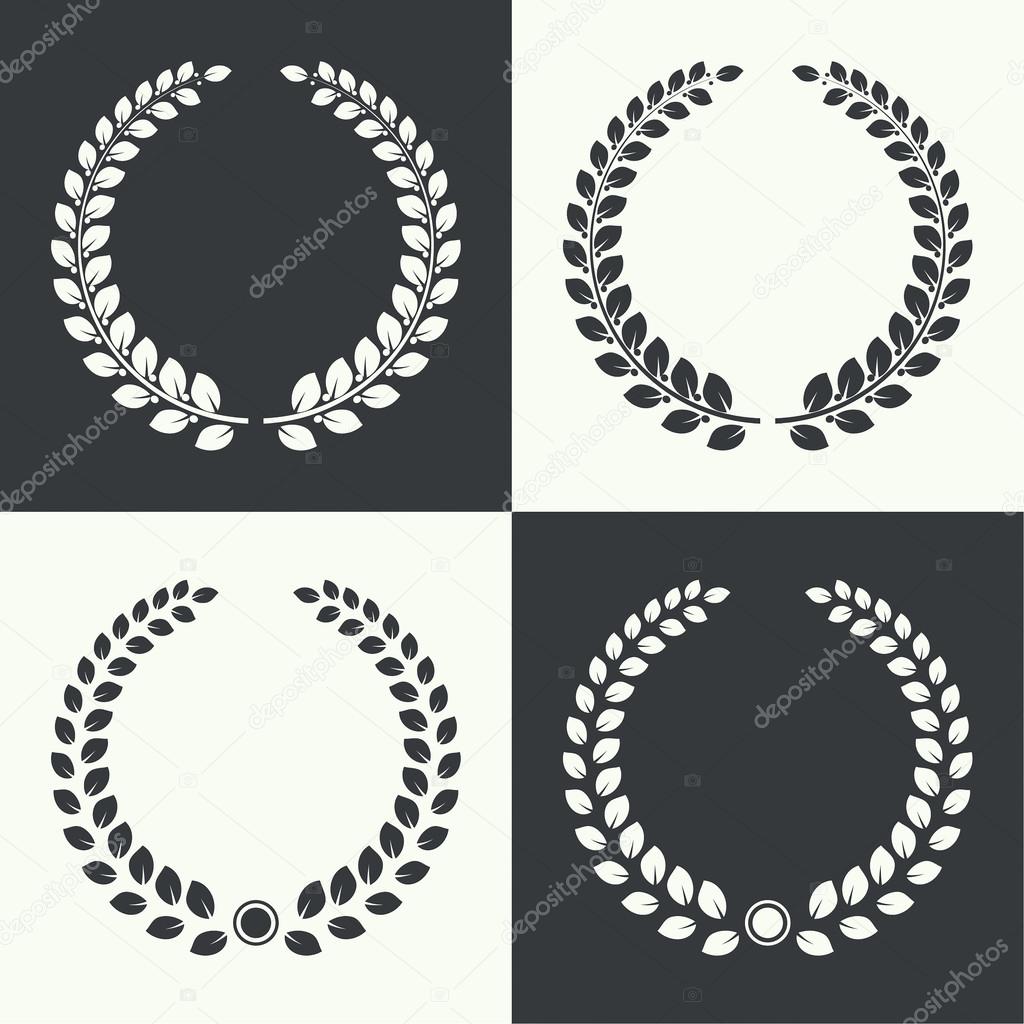 vector circular laurel wreath.