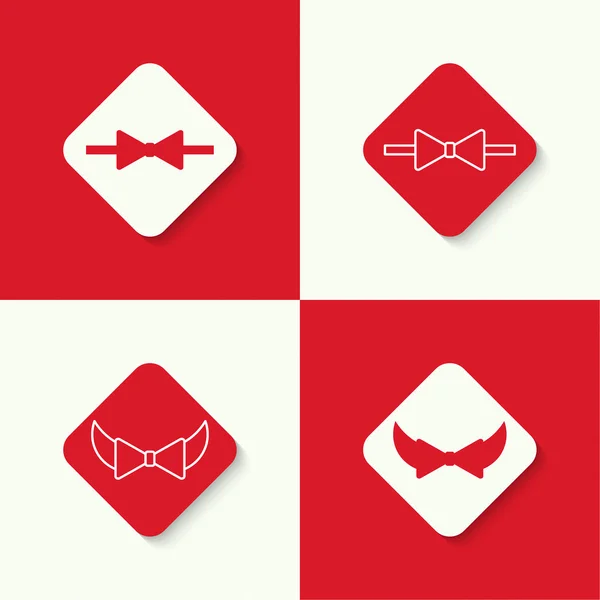 Set icons with vector bow tie. — Stock Vector