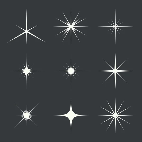 Vector set sparkle lichten — Stockvector