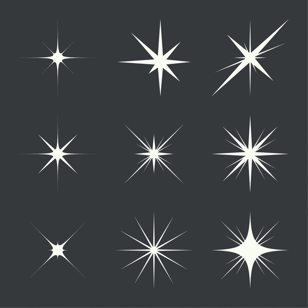Vector set of sparkle lights