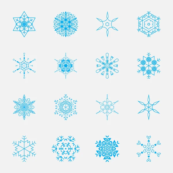 Vektor-Set von Schneeflocken — Stockvektor