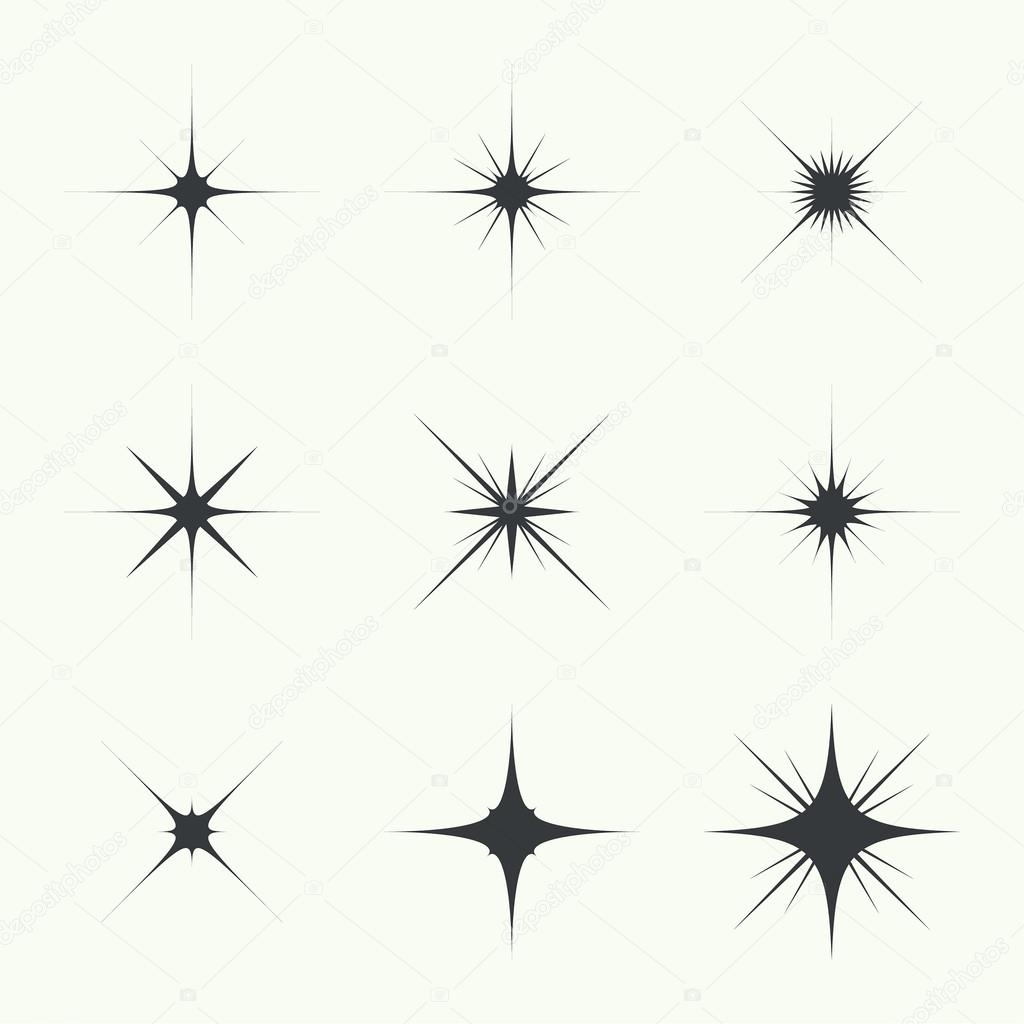 Vector set of sparkle lights