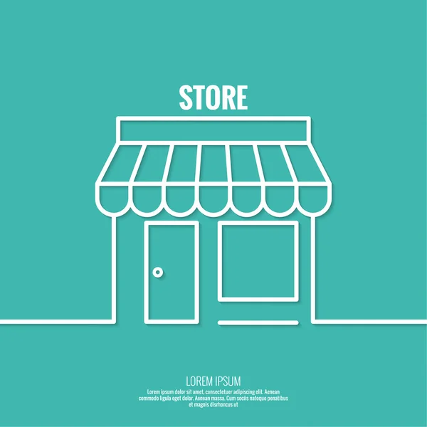 Facade of shops, supermarkets, marketplace. — Stockvector