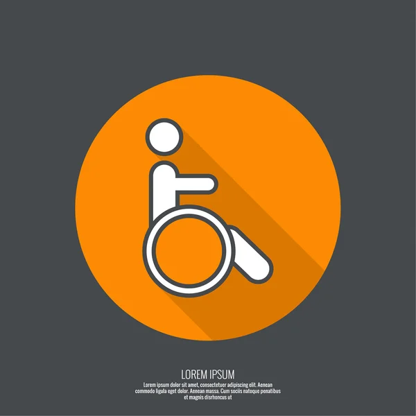 Symbol man on the wheelchair. — Stock Vector