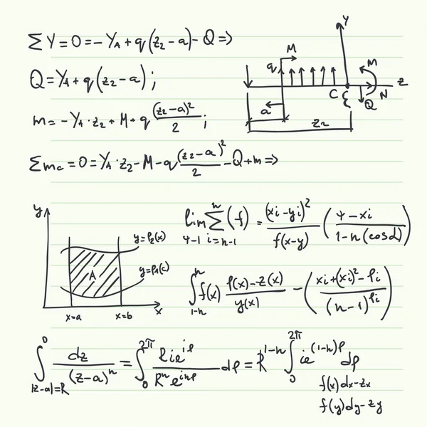 Matematiksel formüller ile vektör desen — Stok Vektör