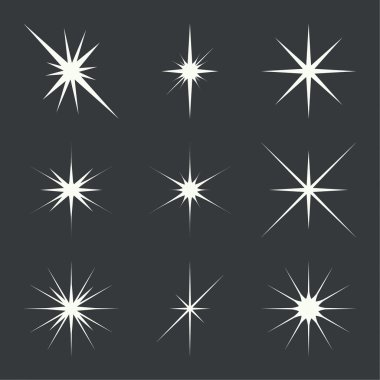 Vektör set ışıltı ışıkların