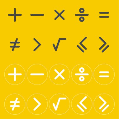 Simgeler matematiksel işaretleri.