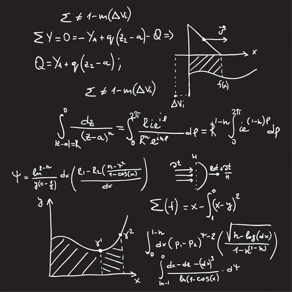 Vector patroon met wiskundige formules — Stockvector