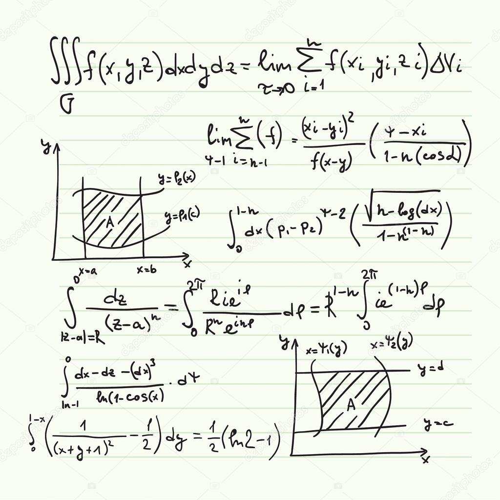 Vector pattern with mathematical formulas