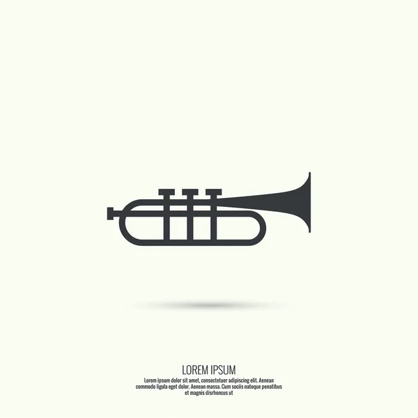 Trumpet line icon vector. — ストックベクタ