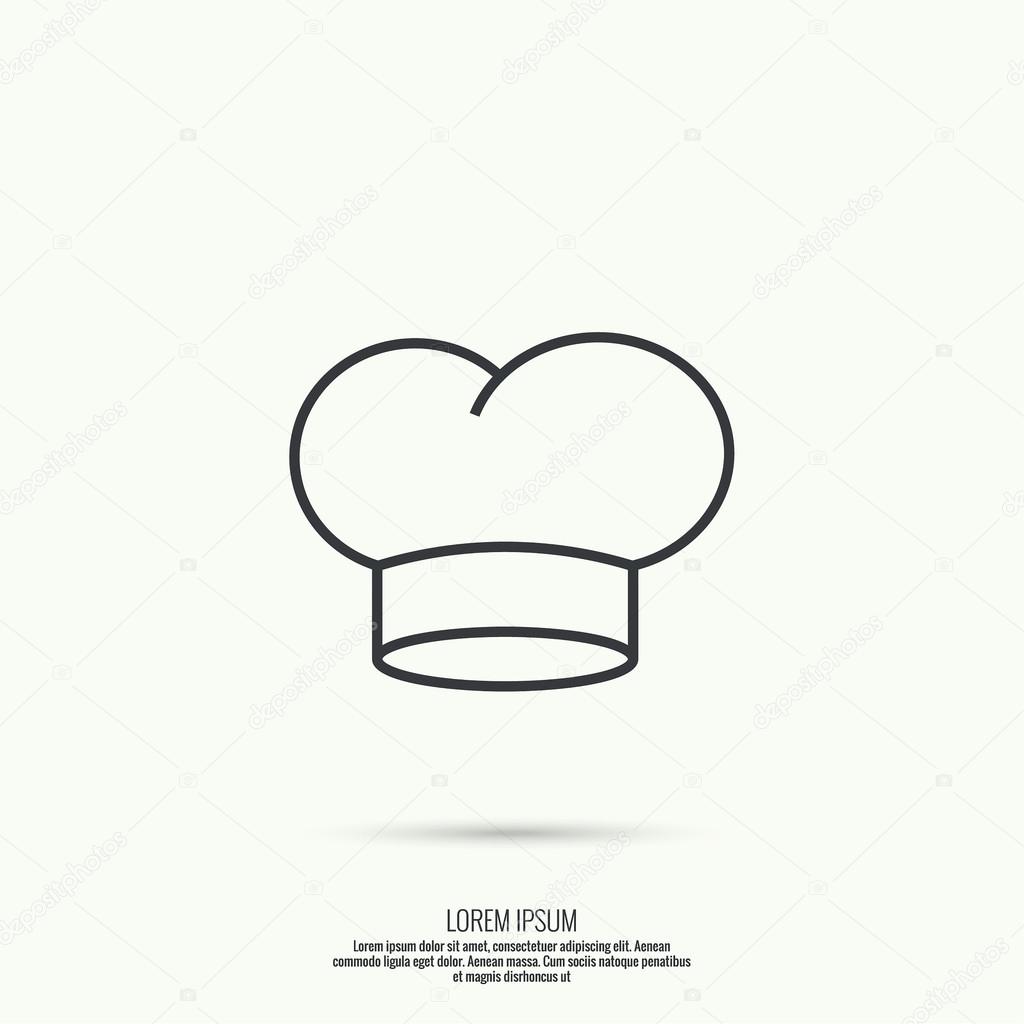 Chef toque and baker hat icon. Chef  Hat